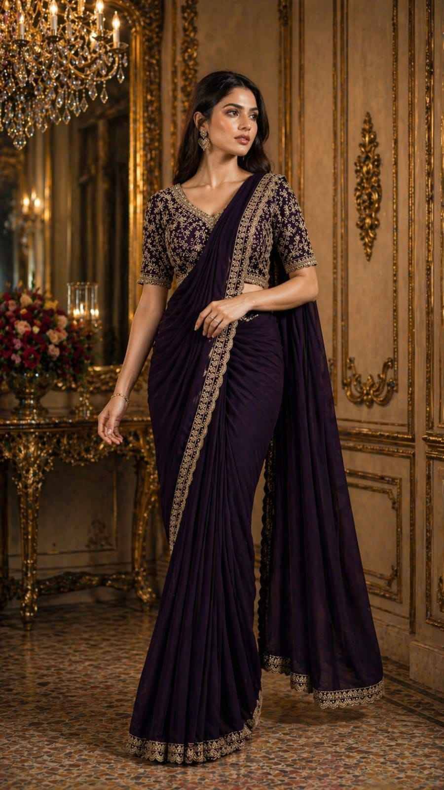 T404 By Amoha Trendz Indian Traditional Wear Collection Beautiful Stylish Fancy Colorful Party Wear & Occasional Wear Fancy Sarees At Wholesale Price